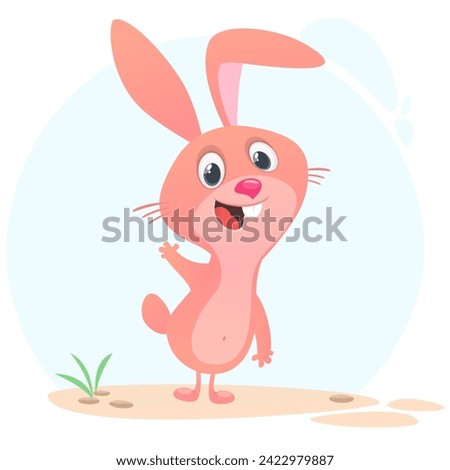 Funny Cartoon Bunny Rabbit Character Design illustration. Great for package design or children party decoration