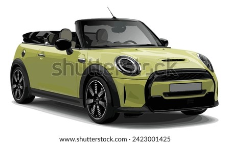 funny mini realistic sedan coupe sport colour white black elegant new 3d car icon logo urban electric s power style model cute business work modern art design vector template isolated background Royalty-Free Stock Photo #2423001425