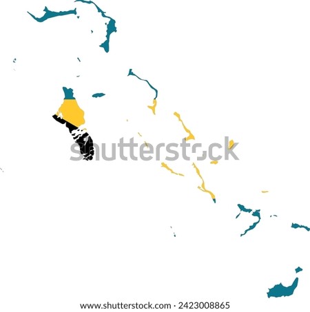 Flag Map of Bahamas vector icon