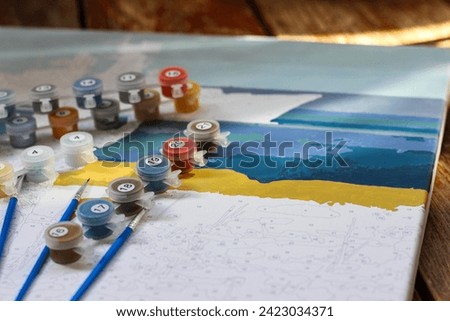 Paintings for drawing by numbers Royalty-Free Stock Photo #2423034371