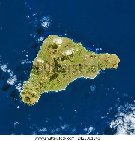 Easter Island. The island once looked very different from how it does today. Elements of this image furnished by NASA. Royalty-Free Stock Photo #2423061843