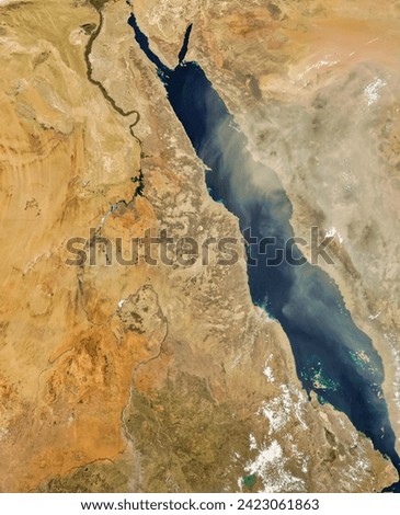 Dust storms over the Red Sea. Dust storms over the Red Sea. Elements of this image furnished by NASA.