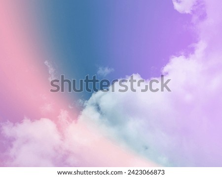 beauty sweet pastel violet and pink colorful with fluffy clouds on sky. multi color rainbow image. abstract fantasy growing light