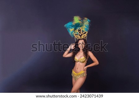 Beautiful young dancer woman ready for carnival