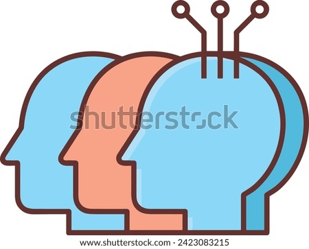 Artificial intelligence technology icon symbol vector image. Illustration of artificial intelligence futuristic information human learning software design image