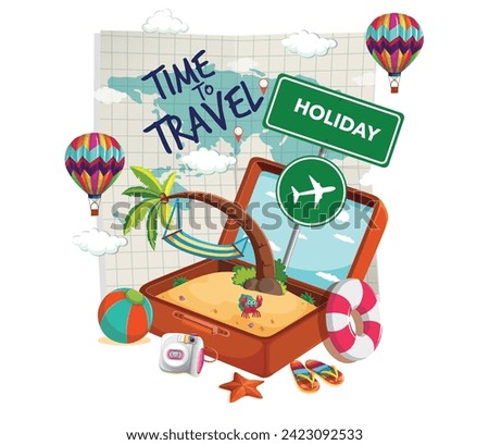 illustration of holiday equipment with a simple and elegant design concept
