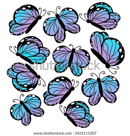 Butterfly vector element full color 