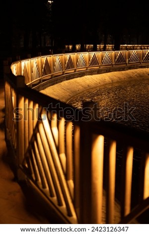 lake railings illuminated city decorations