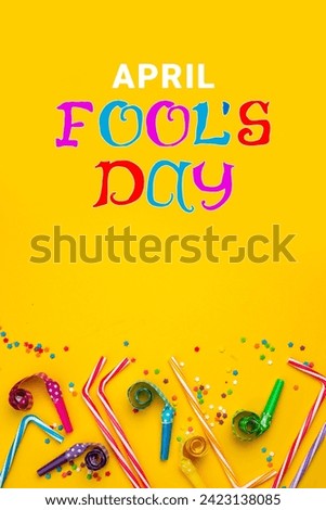 April Fools' Day celebrated on April 1 concept, background with decorative lettering.