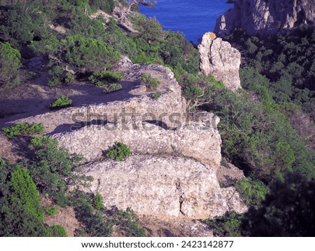 Beautiful landscape seacost with rocks at the sunny day new world