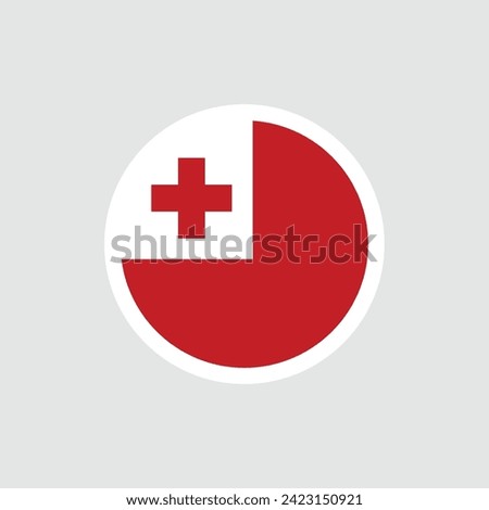 Flag of Tonga. Tongan red flag with a cross. State symbol of the Kingdom of Tonga.