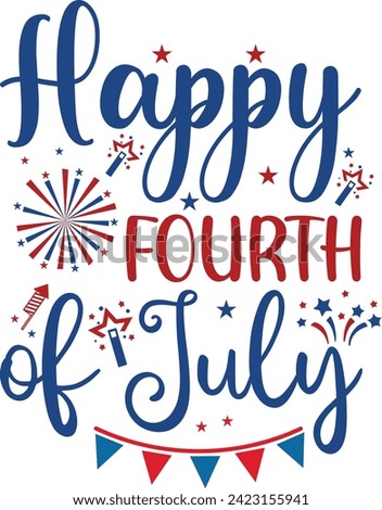Happy 4th Of July Clip art Commercial use , Instant Download , Silhouette , Fourth of July Independence Day