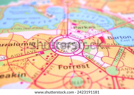 Map of Capital Hill, Canberra, Australia, world tourism, travel destination, world travel and economy
