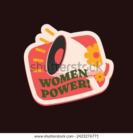 International Women's Day Sticker. Happy Women's Day Sticker. March 8th. Cartoon Vector illustration design for Sticker, Label. happy women day Sticker.