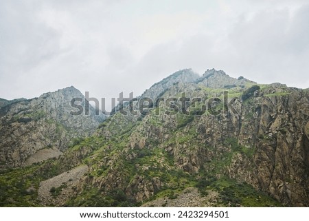 Mountain peaks in Georgia. The Georgian military road.