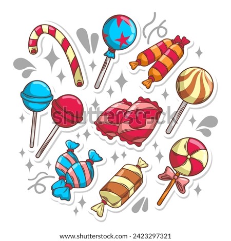 Candy collection set illustration art