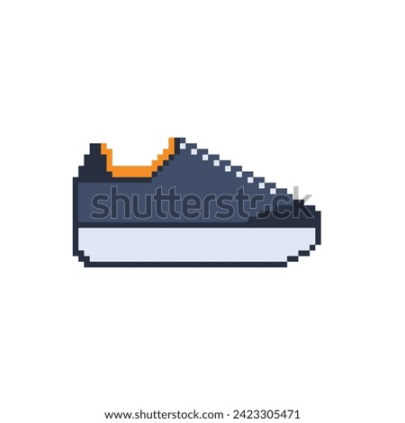 Sneakers isolated on a white background. Pixel art. Vector illustration.