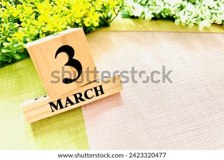 March calendar and simple and cute background