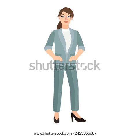 Confident businesswoman on white background