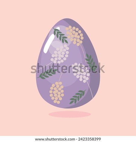Beautiful Easter egg on pink background