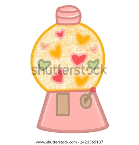 Love Candy Machine Illustration, Heart Sweets Candy Stickers, Valentines Day Clip Art, Cute Vintage Pink Icons