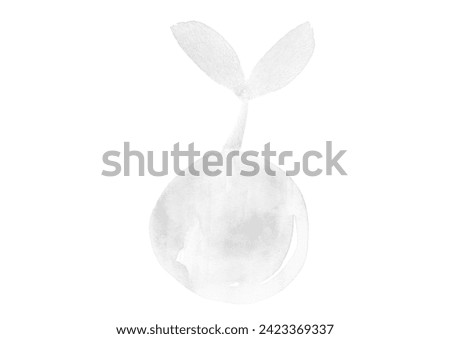 Clip art of sprouting plant of eco image monochrome