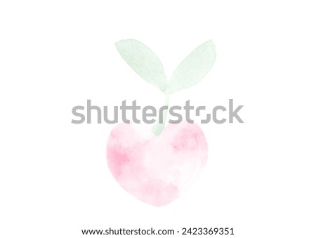 Clip art of heart and sprouting plant of eco-image