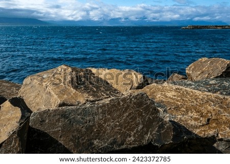 Rocky coast of the Black Sea. Crimea, Ukraine, Europe. Royalty-Free Stock Photo #2423372785