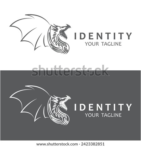 dragon fire logo vector icon illustration design. This logo is ideal for companies or brands looking for a memorable, strong and powerful design.