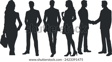 collection of vector silhouettes of people without background Royalty-Free Stock Photo #2423391475