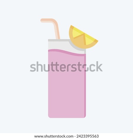 Icon Gin Fizz. related to Cocktails,Drink symbol. flat style. simple design editable. simple illustration