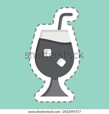 Sticker line cut Qour. related to Cocktails,Drink symbol. simple design editable. simple illustration