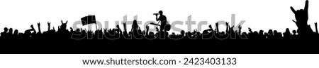 Vector silhouettes bodies of people at concert - music festival with celebrating spectators - mood and emotions