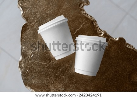 White blank paper coffee cup mockup design