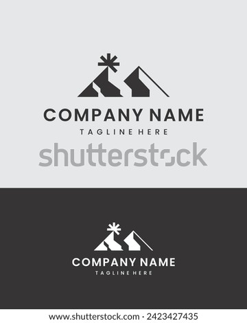 Mountain silhouette logo abstract nature corporation business finance modern vector, simple and clean clip art editable
