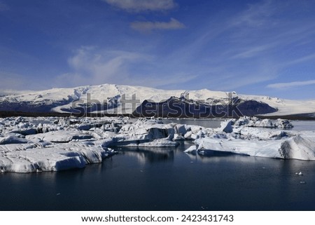 Jökulsárlón is a large glacial lake in southern part of Vatnajökull National Park, Iceland