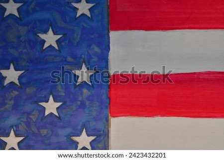 Stars and stripes on an American flag