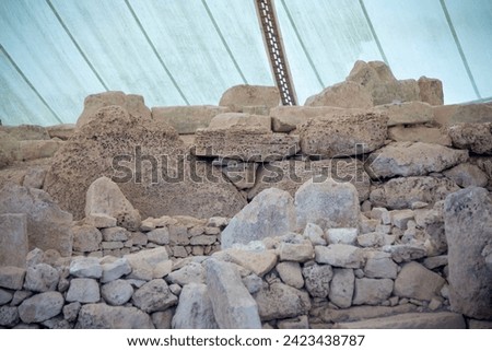 Mnajdra Megalithic Religious Site - Malta Royalty-Free Stock Photo #2423438787