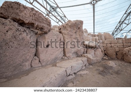 Mnajdra Megalithic Religious Site - Malta Royalty-Free Stock Photo #2423438807