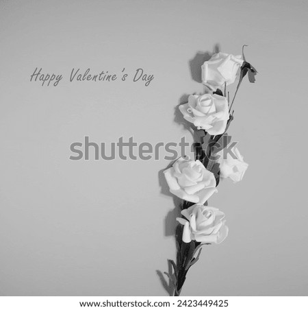 Valentine's Day card with white roses
