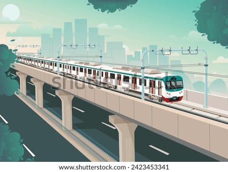 Metro rail trasport of Bangladesh Royalty-Free Stock Photo #2423453341