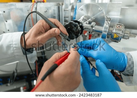 Control Panel of a Cyclotron Particle Accelerator Royalty-Free Stock Photo #2423483187