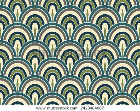 Colorful mermaid tail scales vector repeat pattern. Fairytale fishscale texture. Fabric mermaid squama print. Simple animal skin background. Japanese traditional ornament.