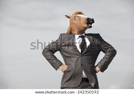 Horse Head Businessman Royalty-Free Stock Photo #242350192