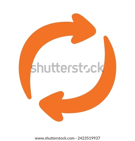 Circle Loop Arrow Recycle Icon Hand Drawn Clipart Graphic Vector Illustration for Web Interface and Infographic Element Isolated on White Background