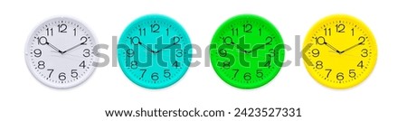 office wall clock icon set isolated on white background