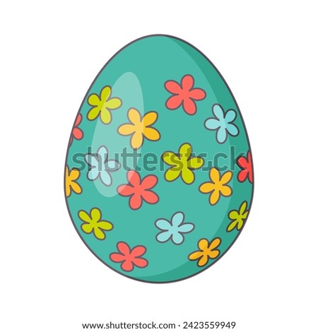 Easter Egg with ornament. Retro Design elements for holiday cards. Happy Easter. Cartoon flat, retro style Vector illustration. 
