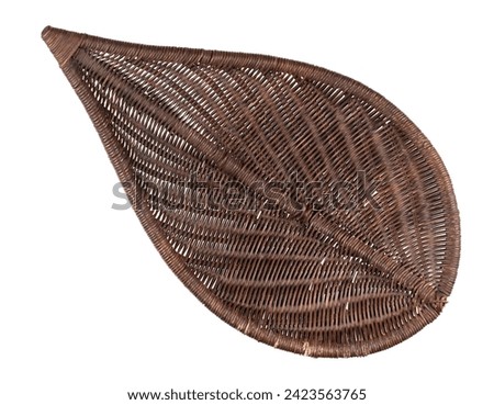 rattan tray isolated on white background Royalty-Free Stock Photo #2423563765