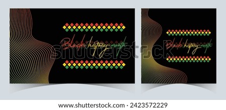 Set of Black History Month celebrated. February national black history month African American vector illustration Template for background, banner, card, poster with text inscription
