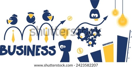 For an optimistic and happy business illustration, try showing people working together in a modern office space with natural light and plants. Use vibrant colors and upbeat expressions to convey a sen